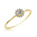 10K Yellow Gold Flower Ring with Cubic Zirconia Stones Size 6 Y320