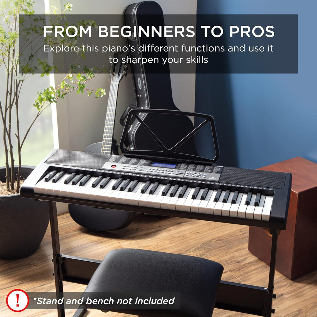 54-Key Electronic Keyboard Piano with LCD Screen, Power Adapter, Teaching Modes, Music Sheet Stand, Built in Speakers I405265