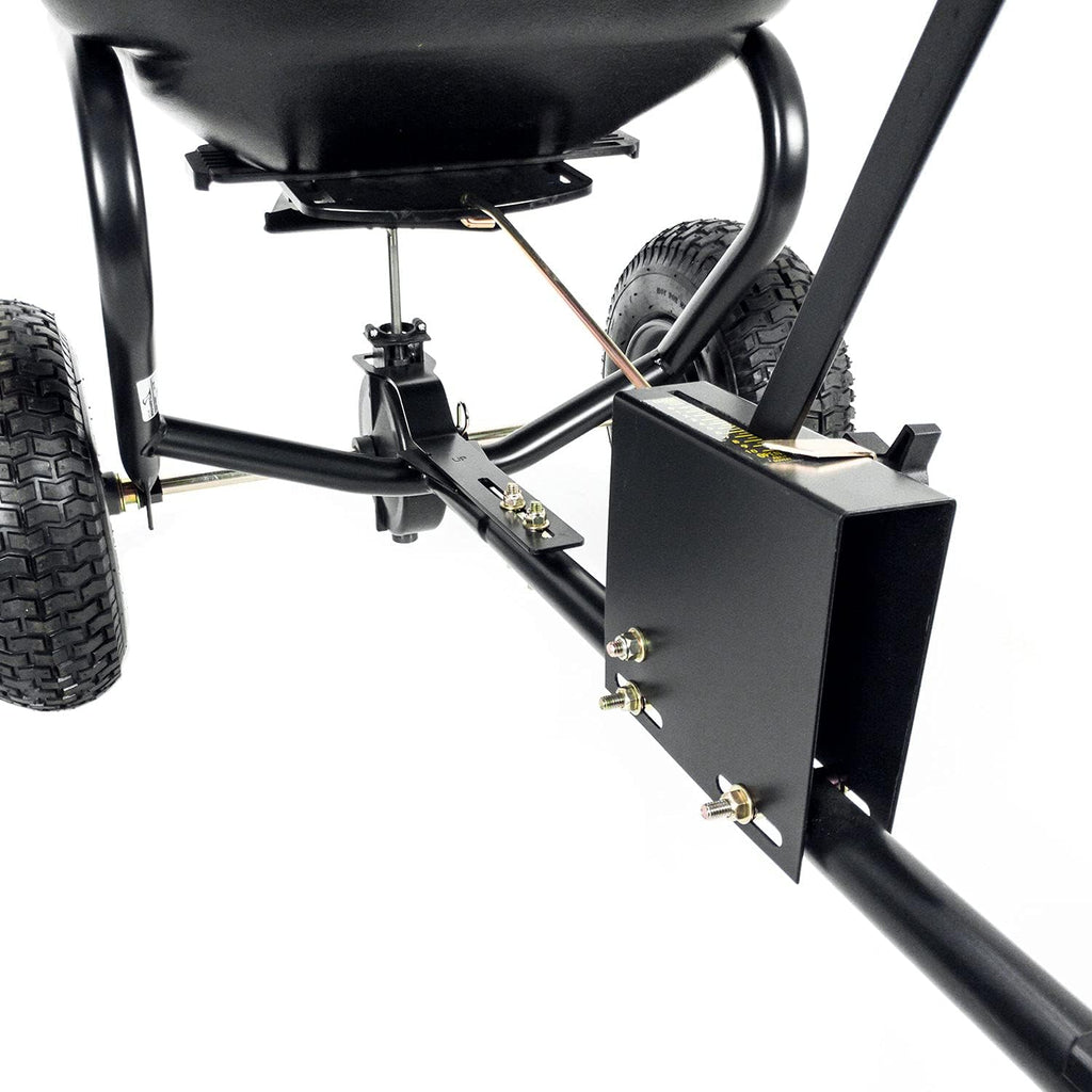 125 lb. Tow Behind Broadcast Spreader with Weatherproof Cover and Universal Hitch A962399