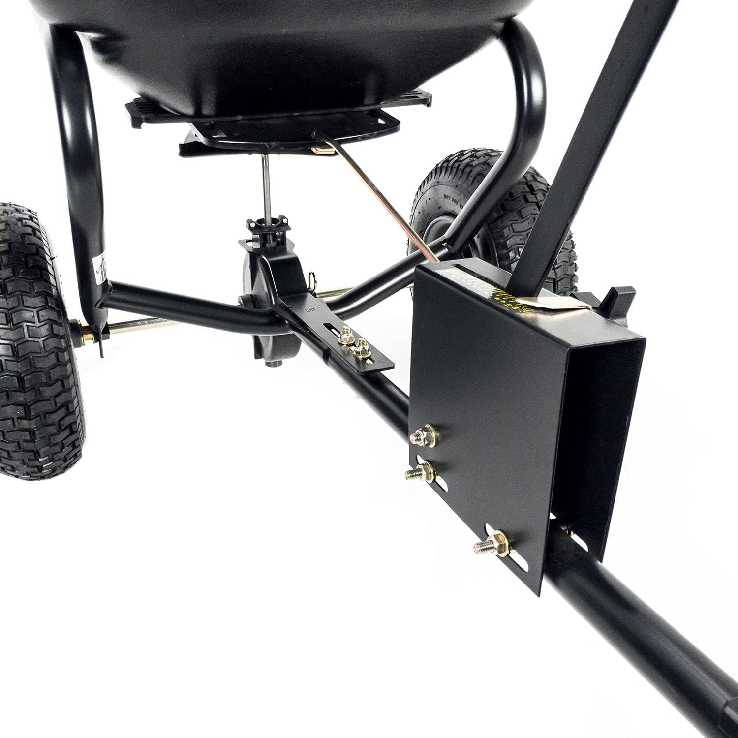 125 lb. Tow Behind Broadcast Spreader with Weatherproof Cover and Universal Hitch A962399