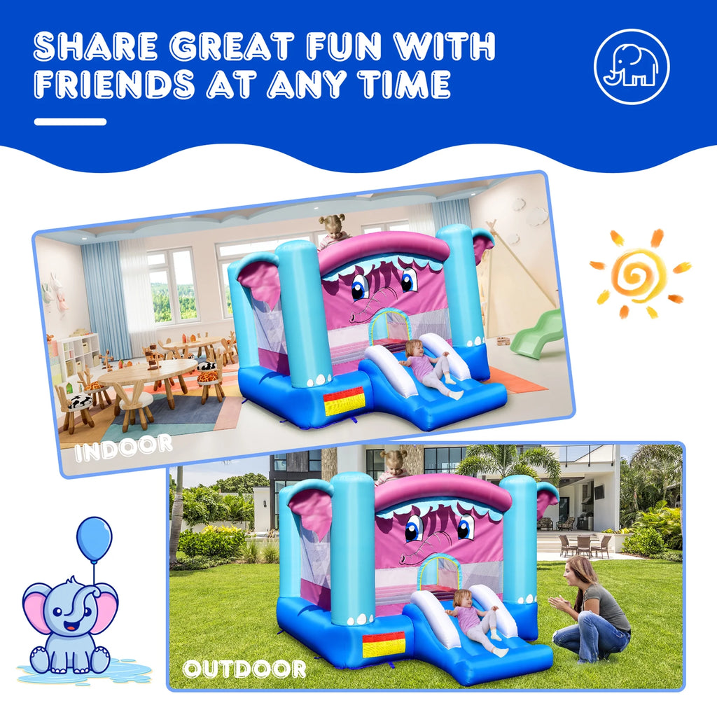Inflatable Bounce House 3-in-1 Elephant Theme Castle J741