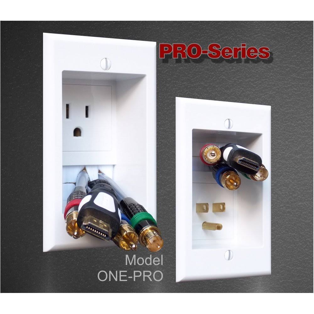 Single-Outlet Recessed In-Wall Cable Management System R239636