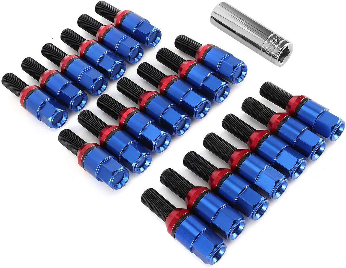 20Pcs M14x1.25 Tuner Style Wheel Lug Bolts (Blue) V8816
