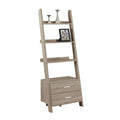 Taupe Brown Rectangular Ladder Bookcase O878