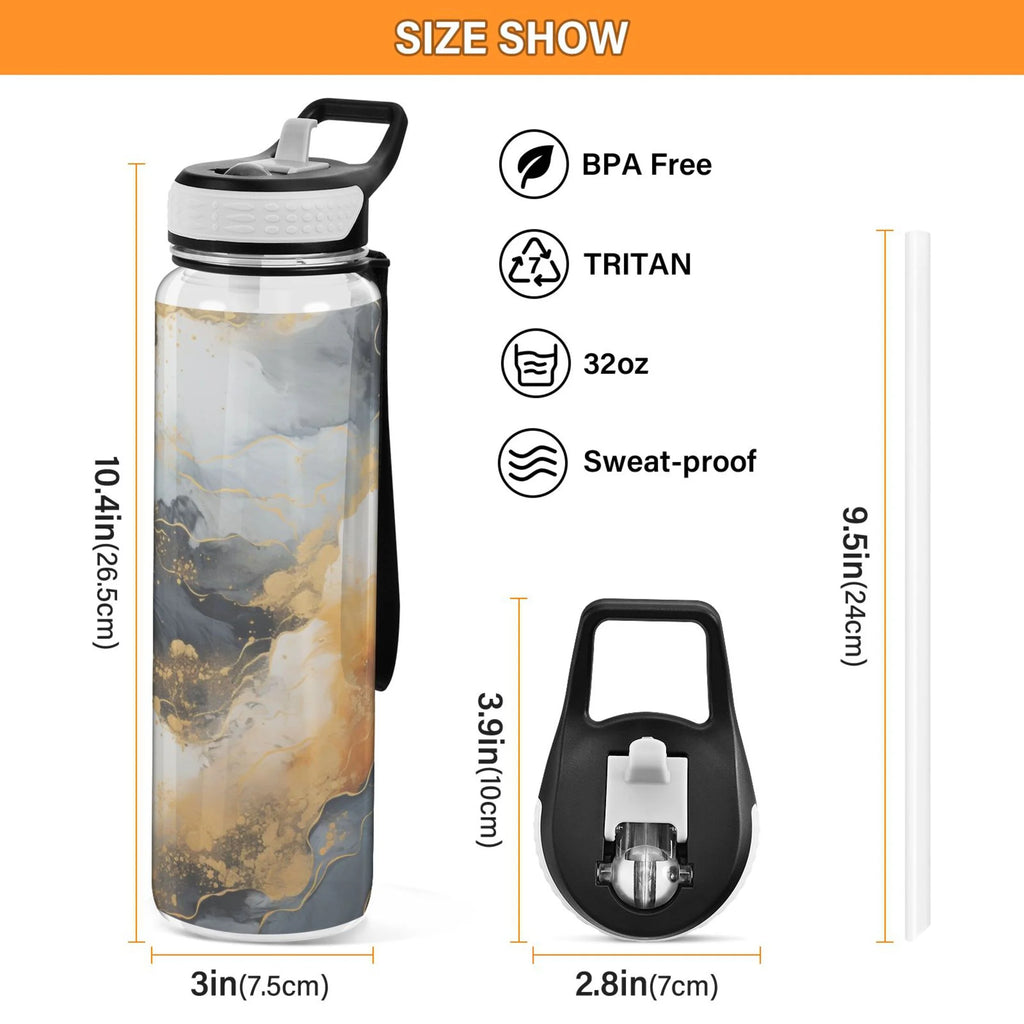 32oz Tritan Leakproof Water Bottle with Straw Q587