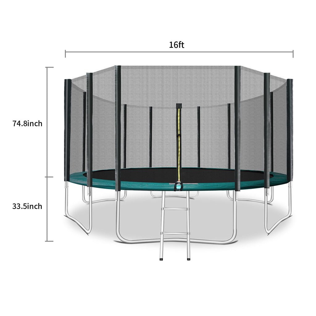 16 FT Trampoline with Safety Enclosure Net and Ladder P4105