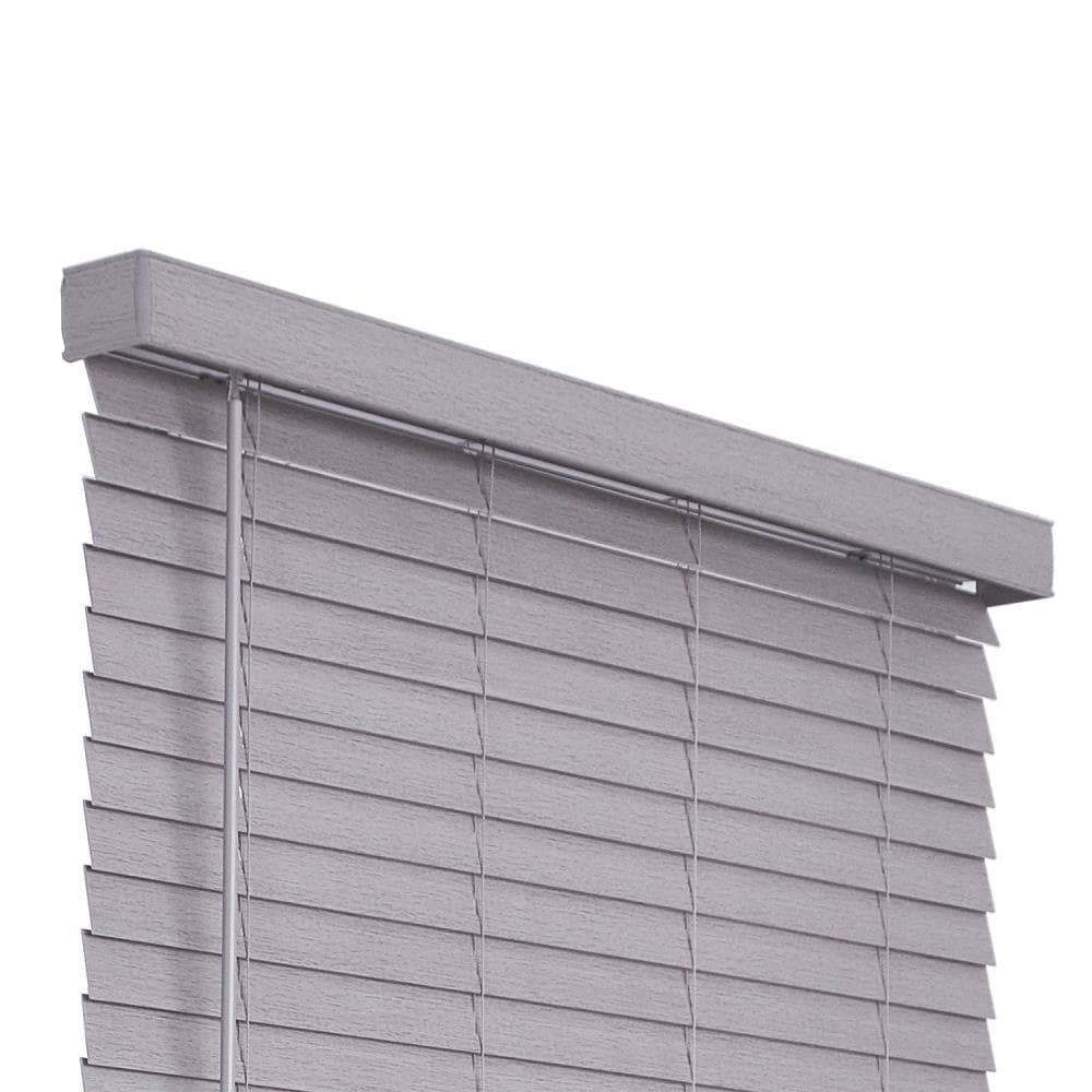 Gray Faux Wood Room Darkening Horizontal Blinds U728