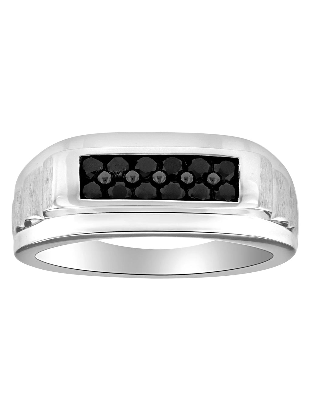 High Polish Black Diamond Sterling Silver Ring N876
