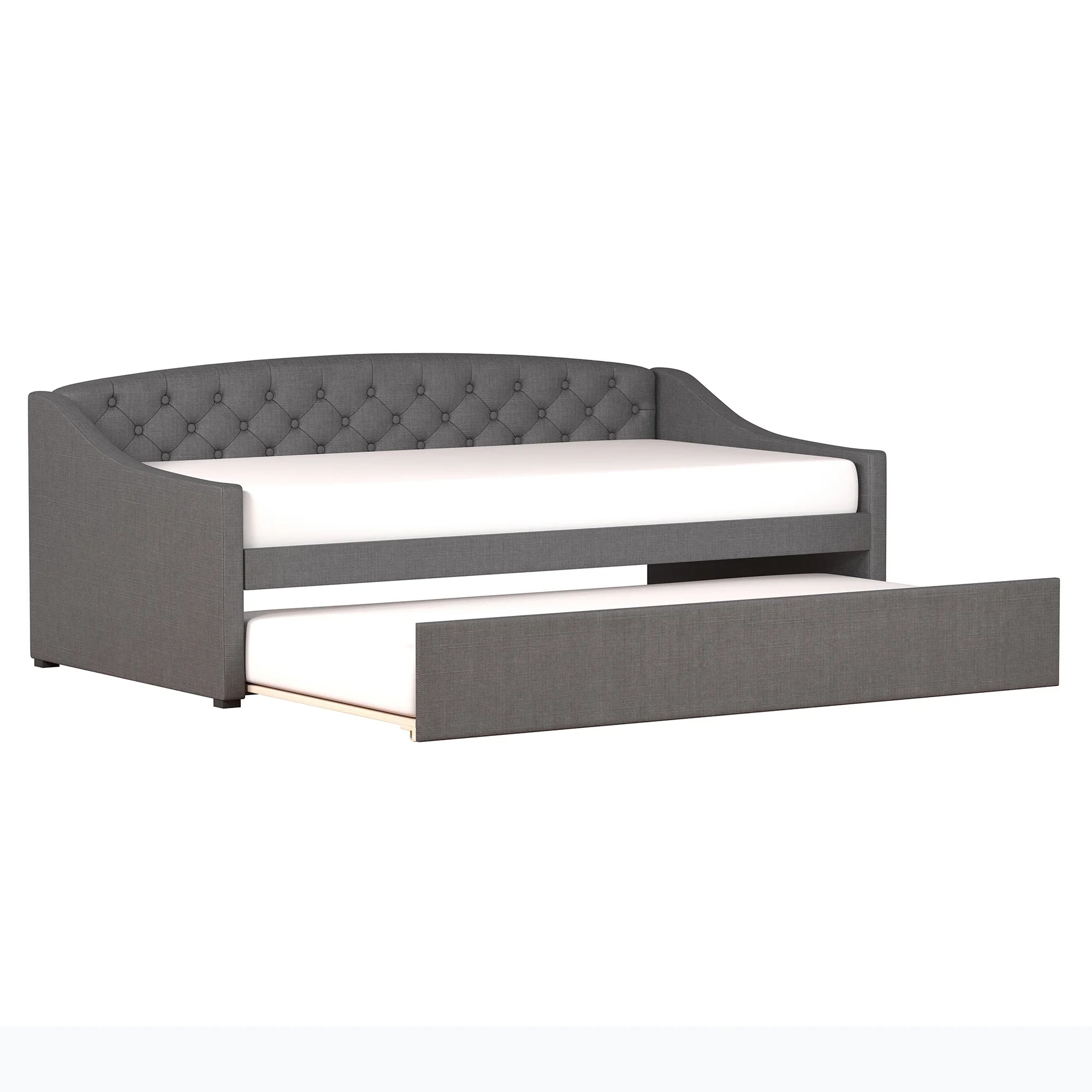 Charcoal Tufted Upholstered Twin Daybed with Trundle Z90589