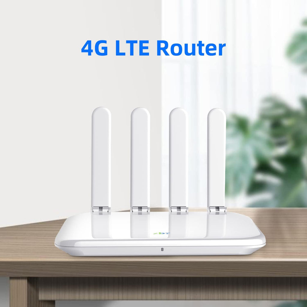 Wireless Router, 4G LTE Router Cat4 with SIM Slot Unlocked, 300Mbps, 1 WAN/2 LAN/4 x 5dBi Antennas U4228