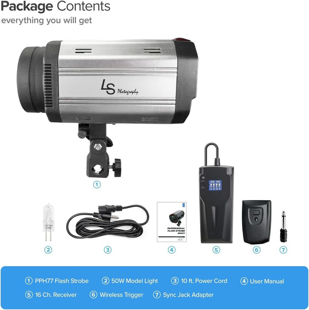 300W 5600K Flash Strobe Monolight with Wireless Trigger & Receiver Kits K866