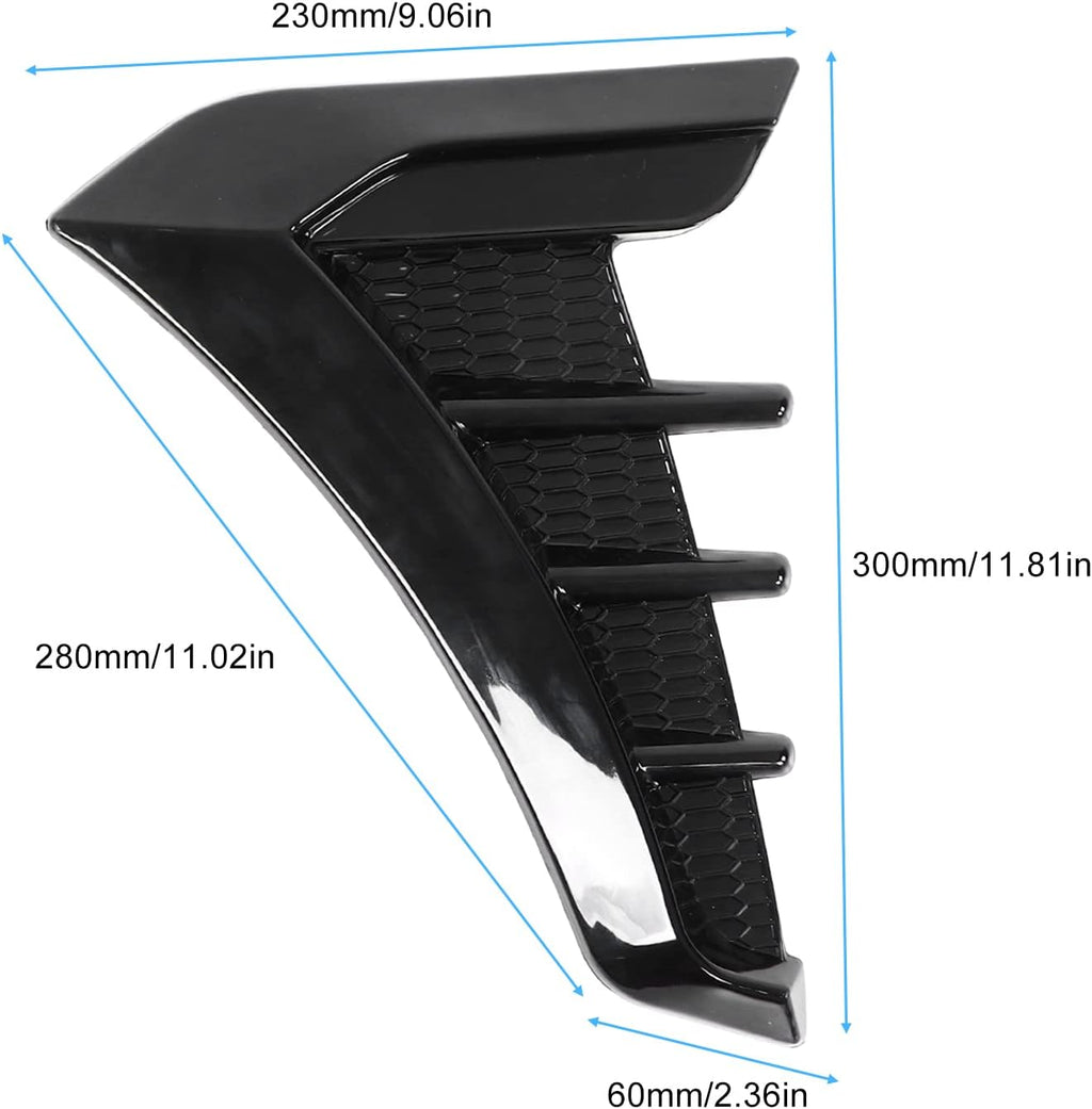 2pcs Gloss Black Car Hood Vent Scoop Kit B96435