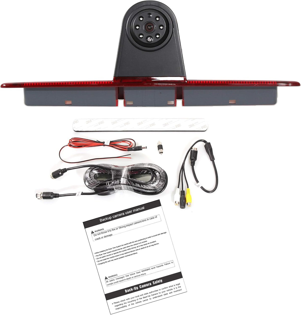 Car Third High 3RD Brake Light Reverse Backup Camera with RCA Connector Roof Top Mount H7389