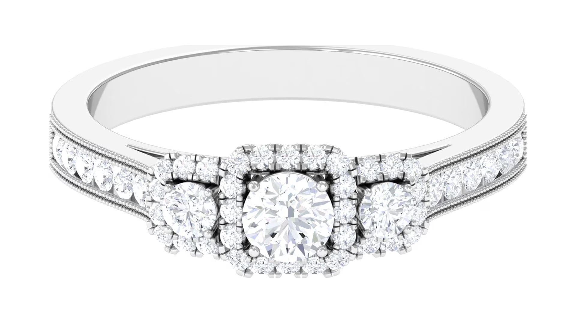 Zircon Engagement Ring 925 Sterling Silver U53399