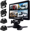 7 LCD Split Screen Backup Camera Monitor Kit with 4 Rear Cameras O12829