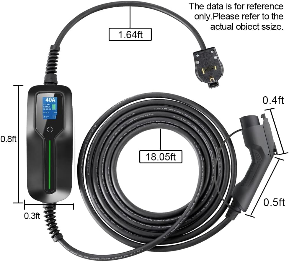 Level 2 EV Charger 40 Amp with NEMA 6-50 Plug 20 feet Cord 240V J1772 Charging Cable L218