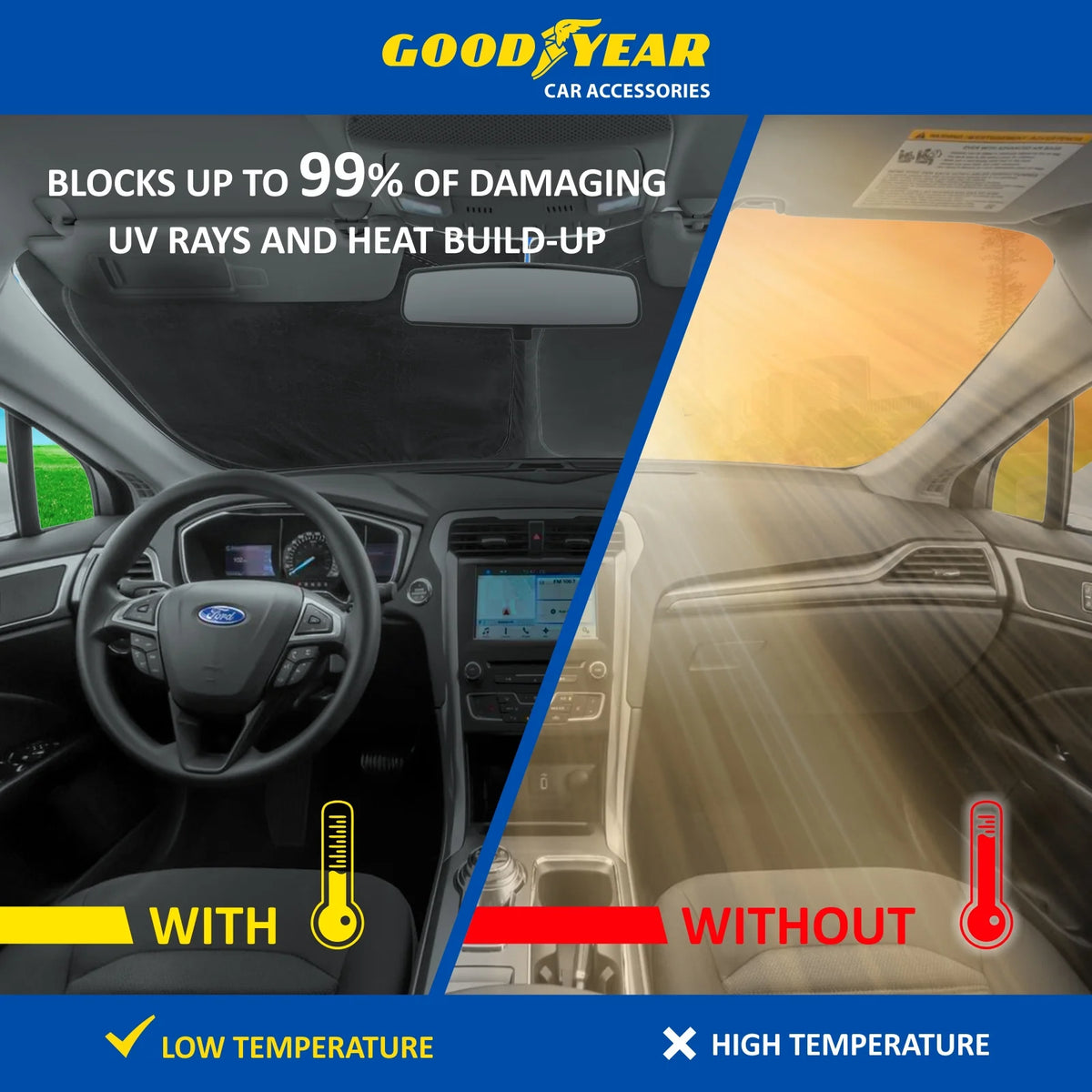 Foldable Windshield Sun Shade for Car Front Window X40685