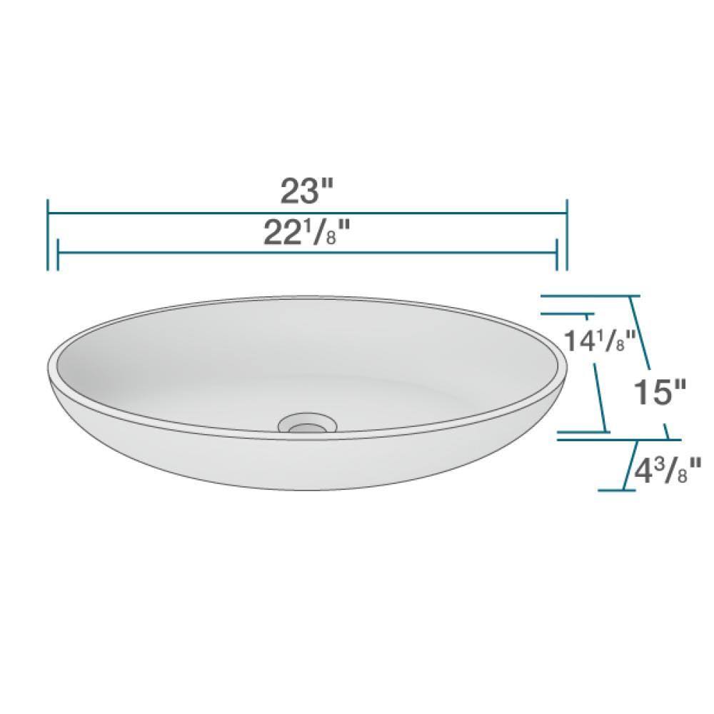 Stone Composite Oval Vessel Sink with Faucet U140988