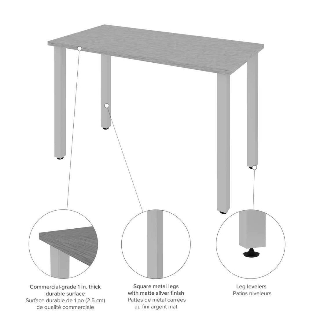 24x22 x 48x22 Table with Square Metal Legs in Black M2952