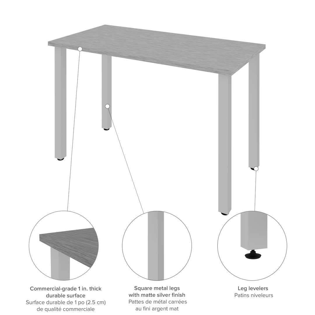 24x22 x 48x22 Table with Square Metal Legs in Black M2952