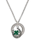 Green Four Leaf Clover Horseshoe Necklace T2218