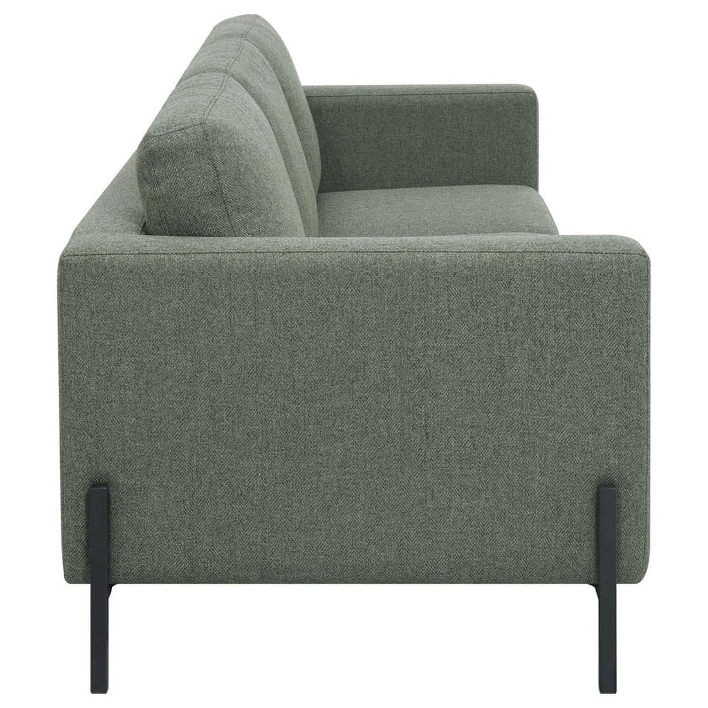 Sage Upholstered Fabric Sofa with Track Arms I3378