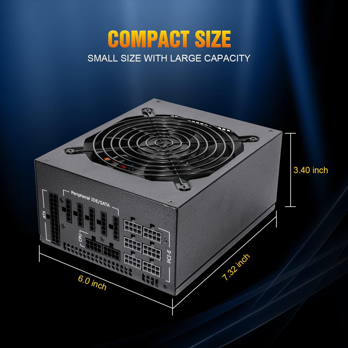 1600W Fully Modular Power Supply with 140mm Fan J6082