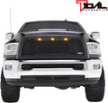 Matte Black ABS Upper Grille Front Hood Grill with Amber LED Lights T648691