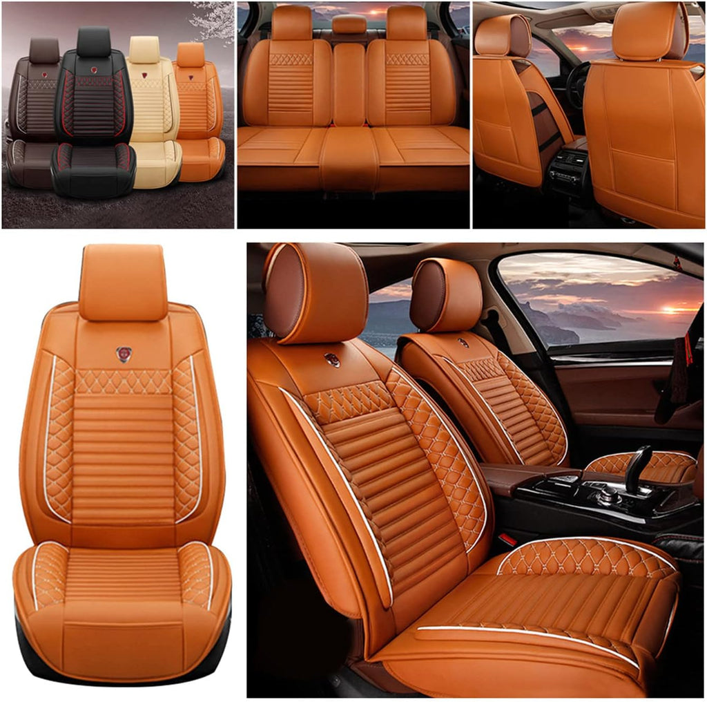 Black Red Waterproof PU Leather Car Seat Cover D97163