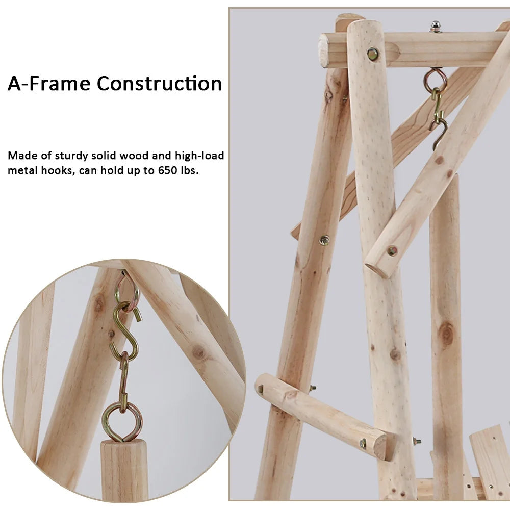 Wooden Swing Chair with A-Frame Stand B4051