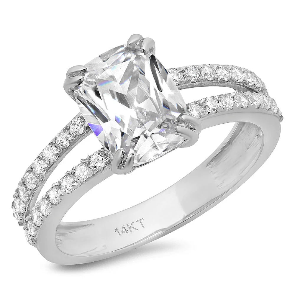 18K White Gold Diamond Engagement Ring size 3.5 Y1232