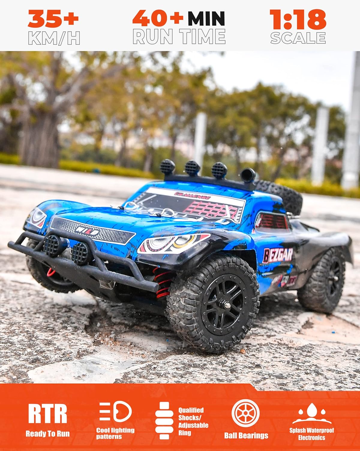 1:18 Scale 4WD Remote Control Truck with 2 Rechargeable Batteries M90729