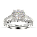 Oval Cut Diamond Moissanite Engagement Ring in 925 Sterling Silver With 18k White Gold Plating A2299