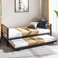 Black Twin Daybed with Pull Out Trundle Sofa Bed K996