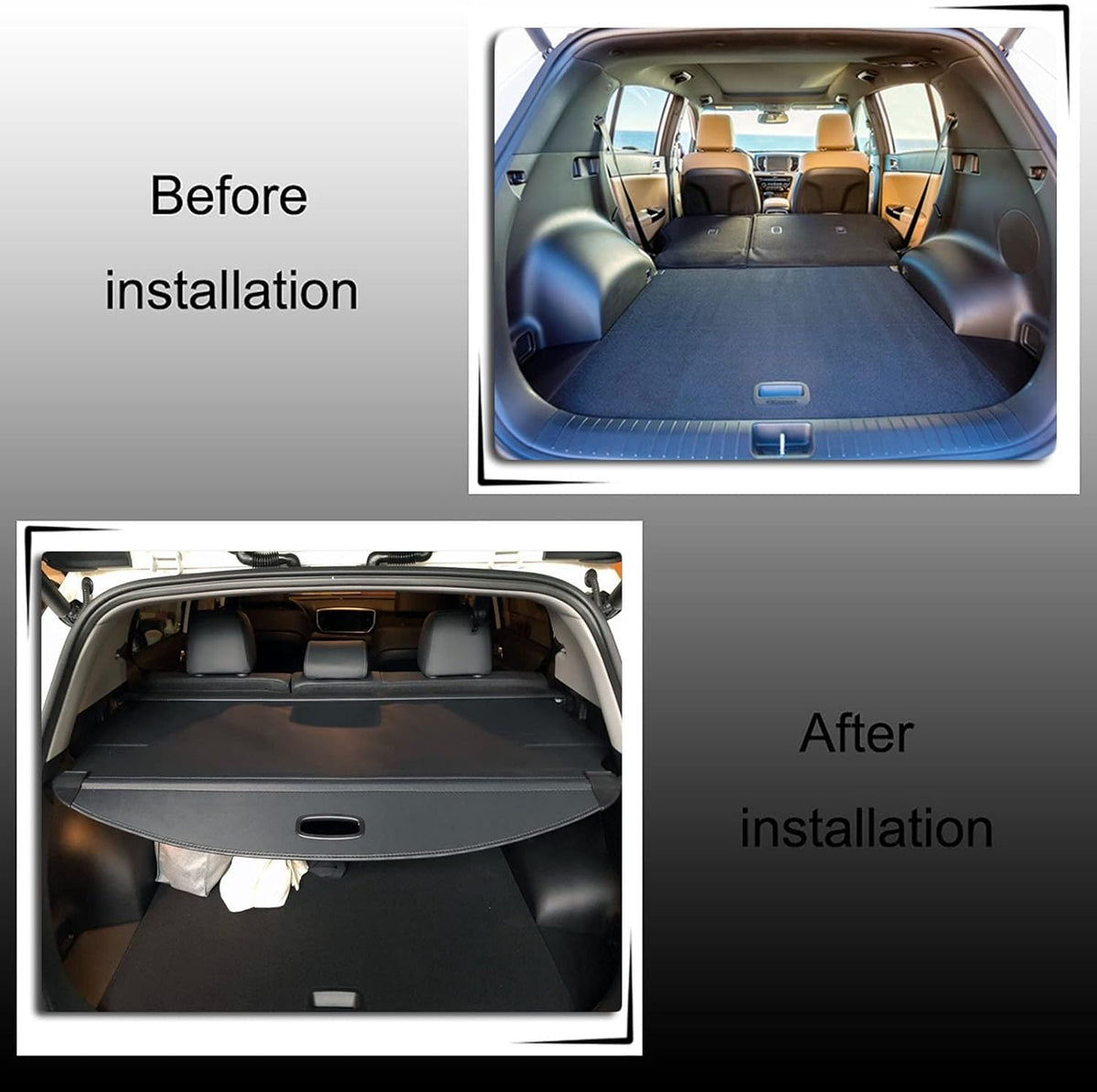 Retractable Cargo Cover Trunk Cover Black A41037