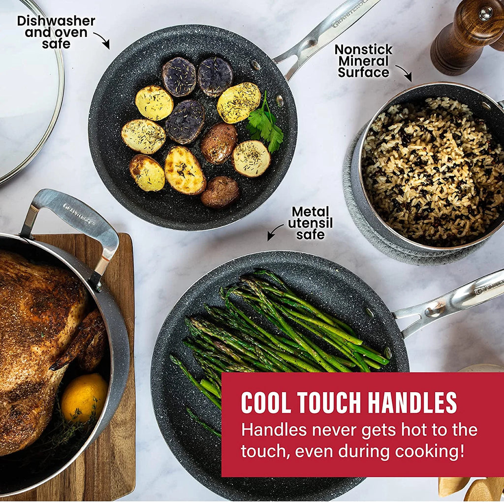 10 Piece Nonstick Granite Cookware Set Q5623