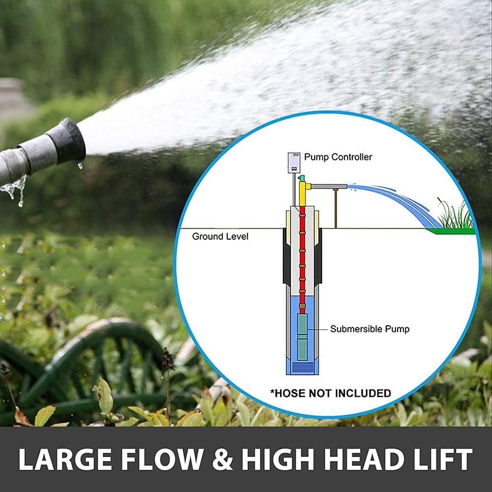 12V DC 250W Stainless Steel Submersible Water Pump 25m 4000L/H 1In Outlet A508693