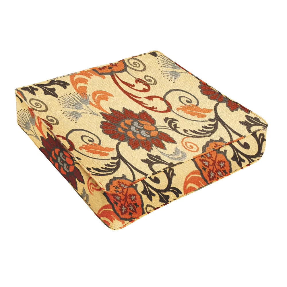 Beige Floral Sunbrella Deep Seating Cushion 23 in w x 27 in d A337725