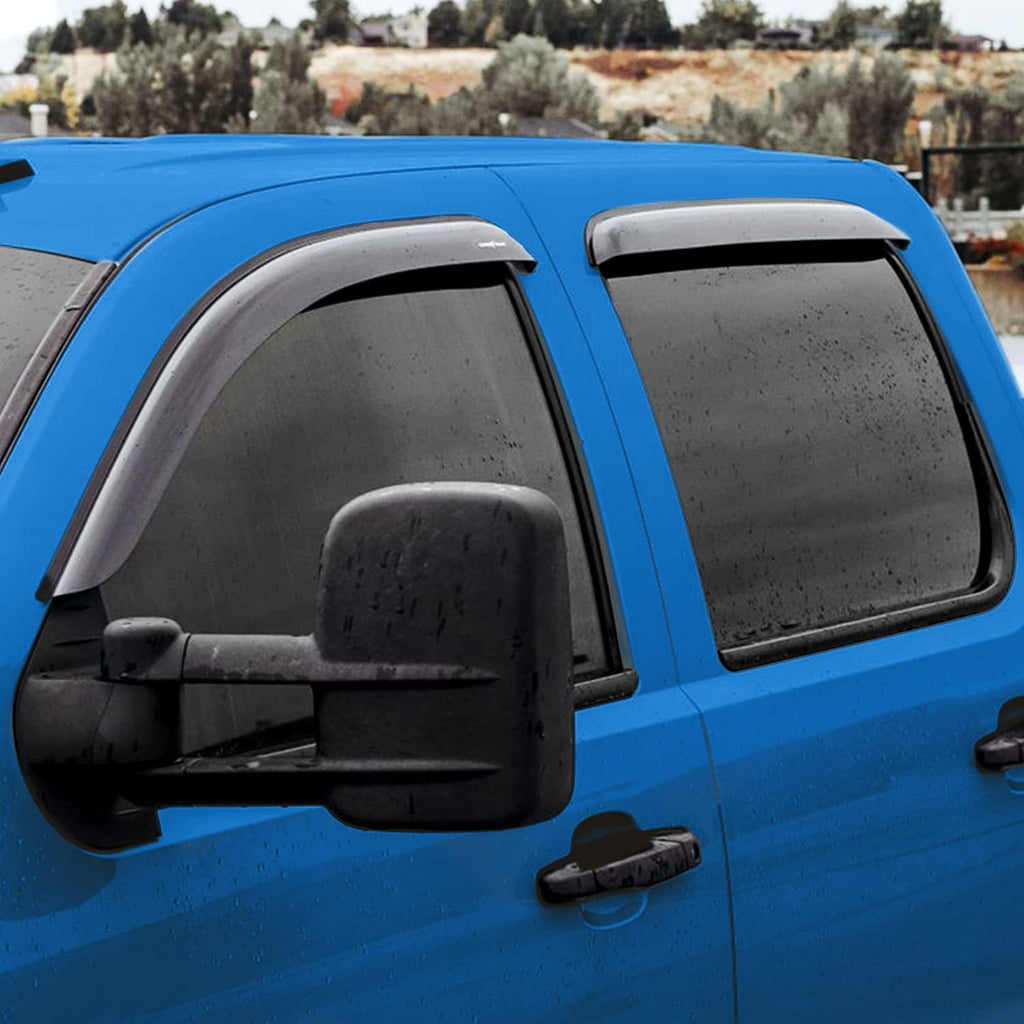 Tape-on Window Deflectors for Chevrolet Silverado/GMC Sierra 2007-2013 Crew Cab, 4 pcs P590