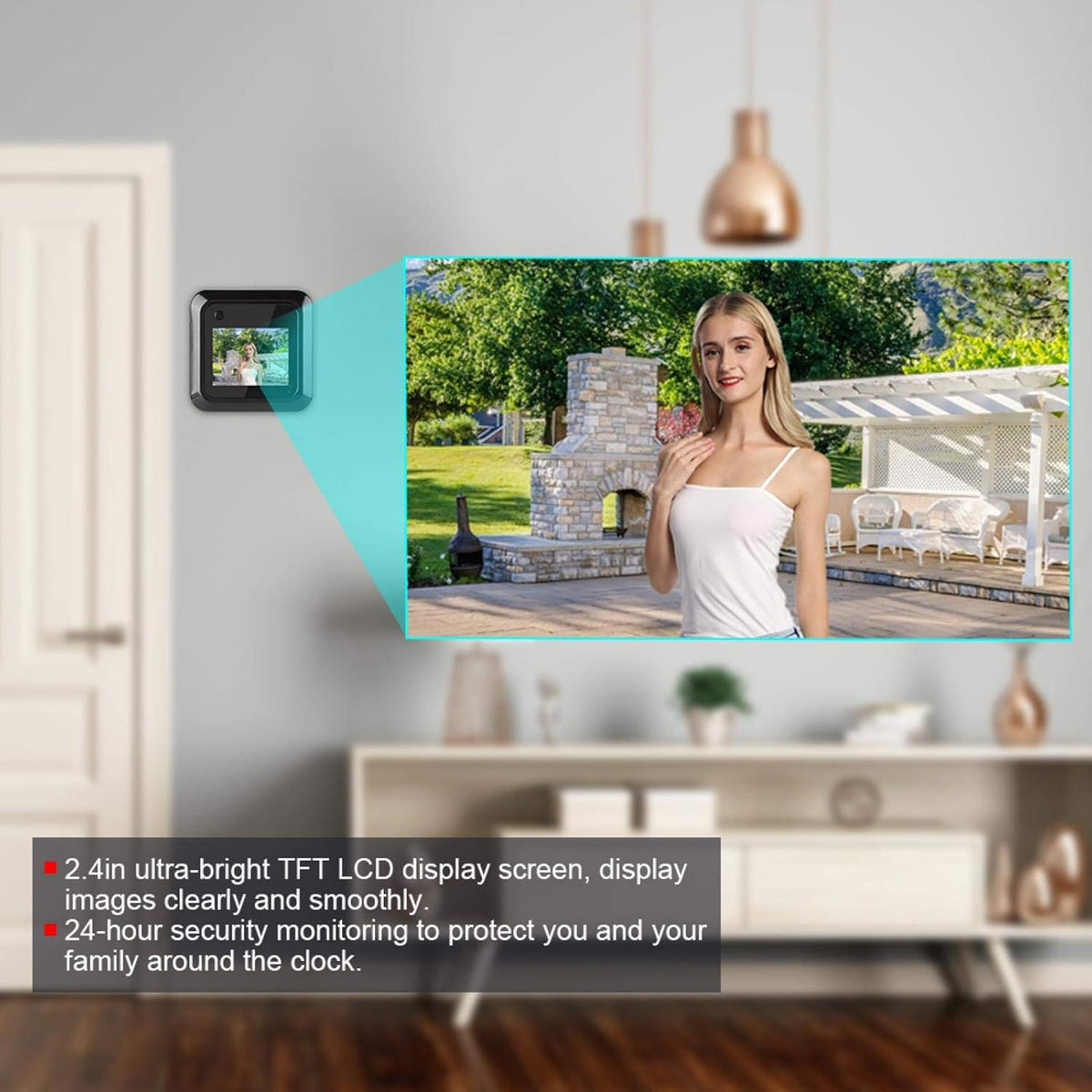 145° Wide-Angle Digital Door Peephole Camera with 2.4in LCD B4697