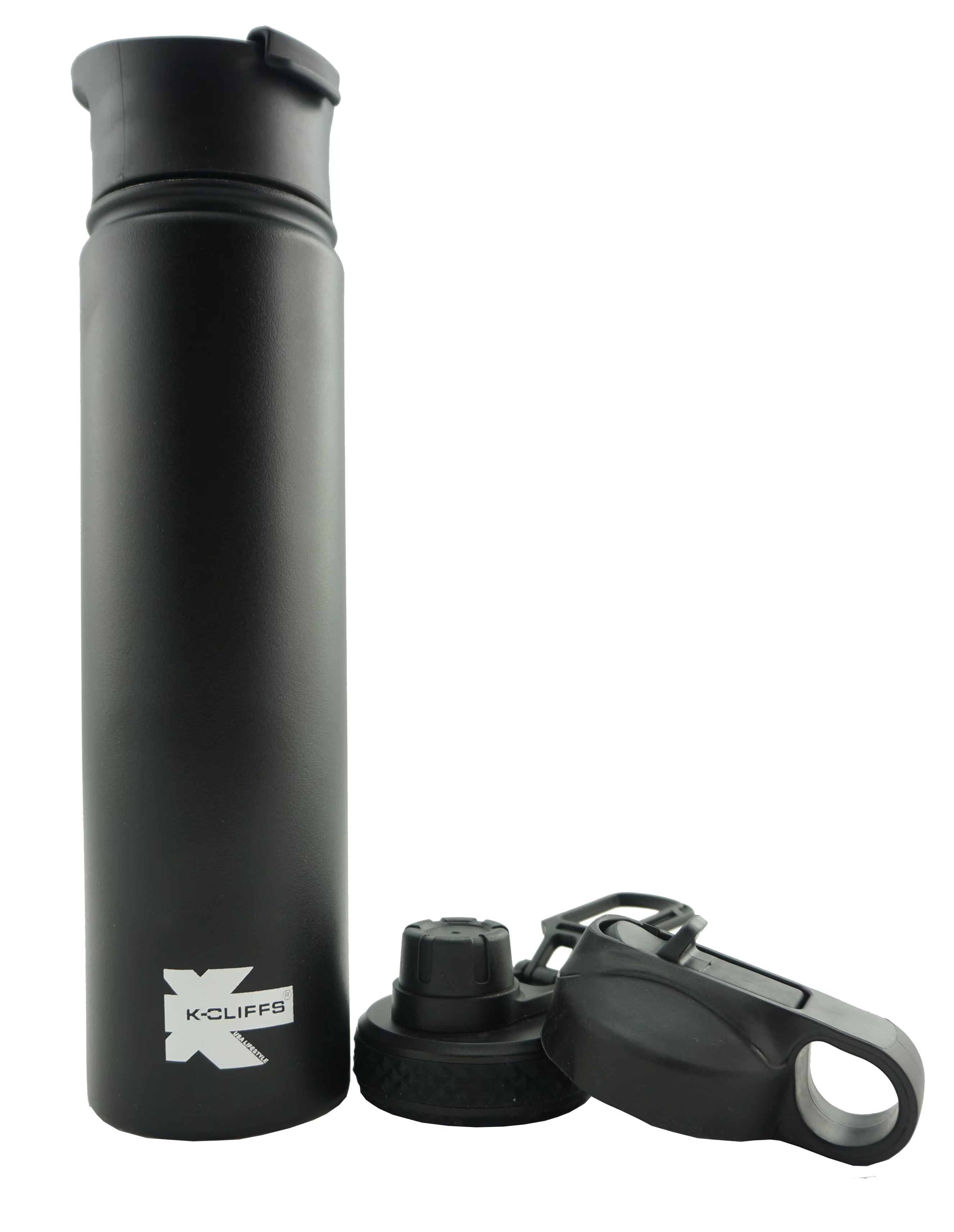 Double Wall Vacuum Insulated Stainless Steel Sports Water Bottle Black 24oz H205