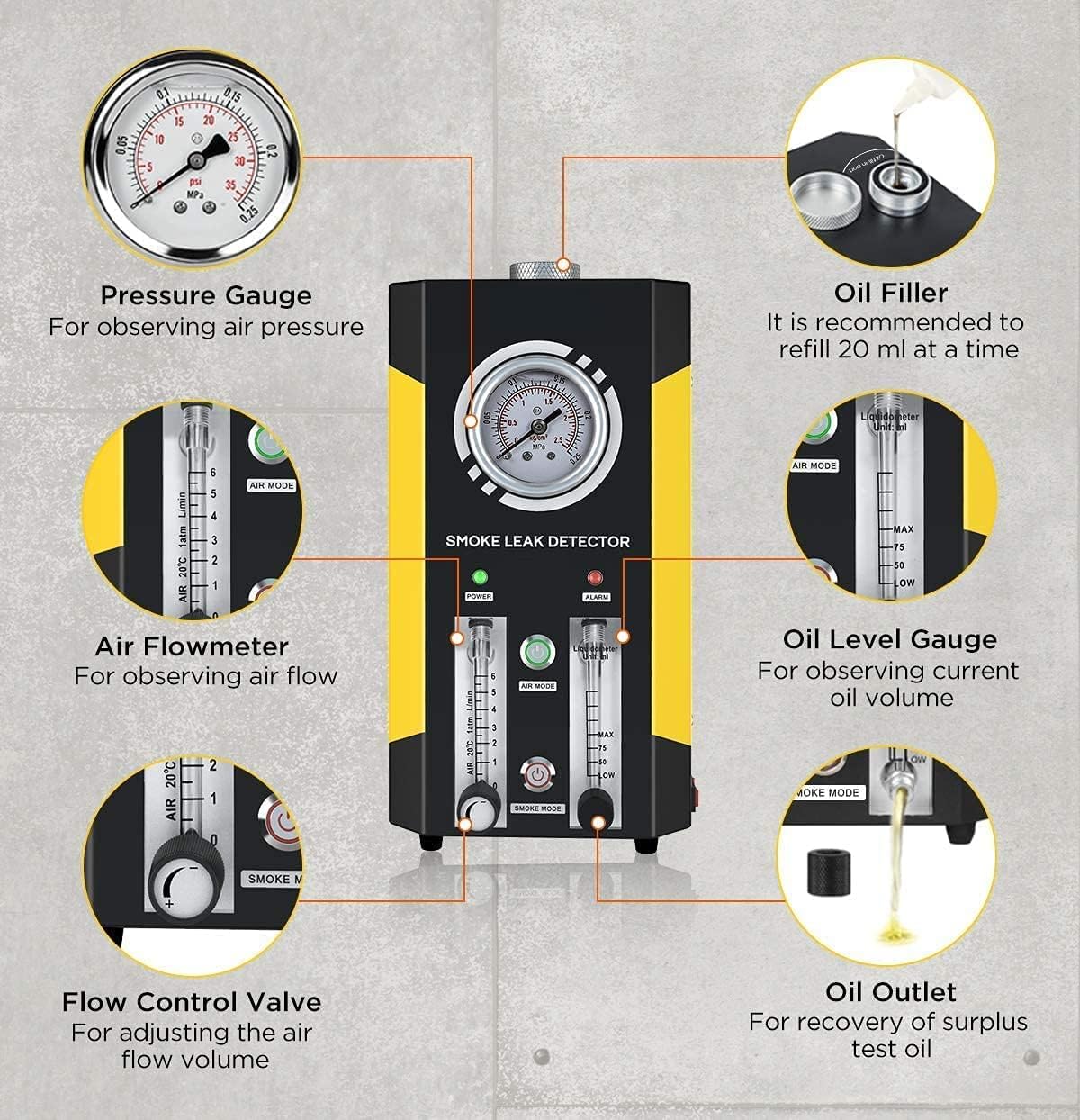 Car Smoke Machine EVAP Leak Tester with FlowMeter B497