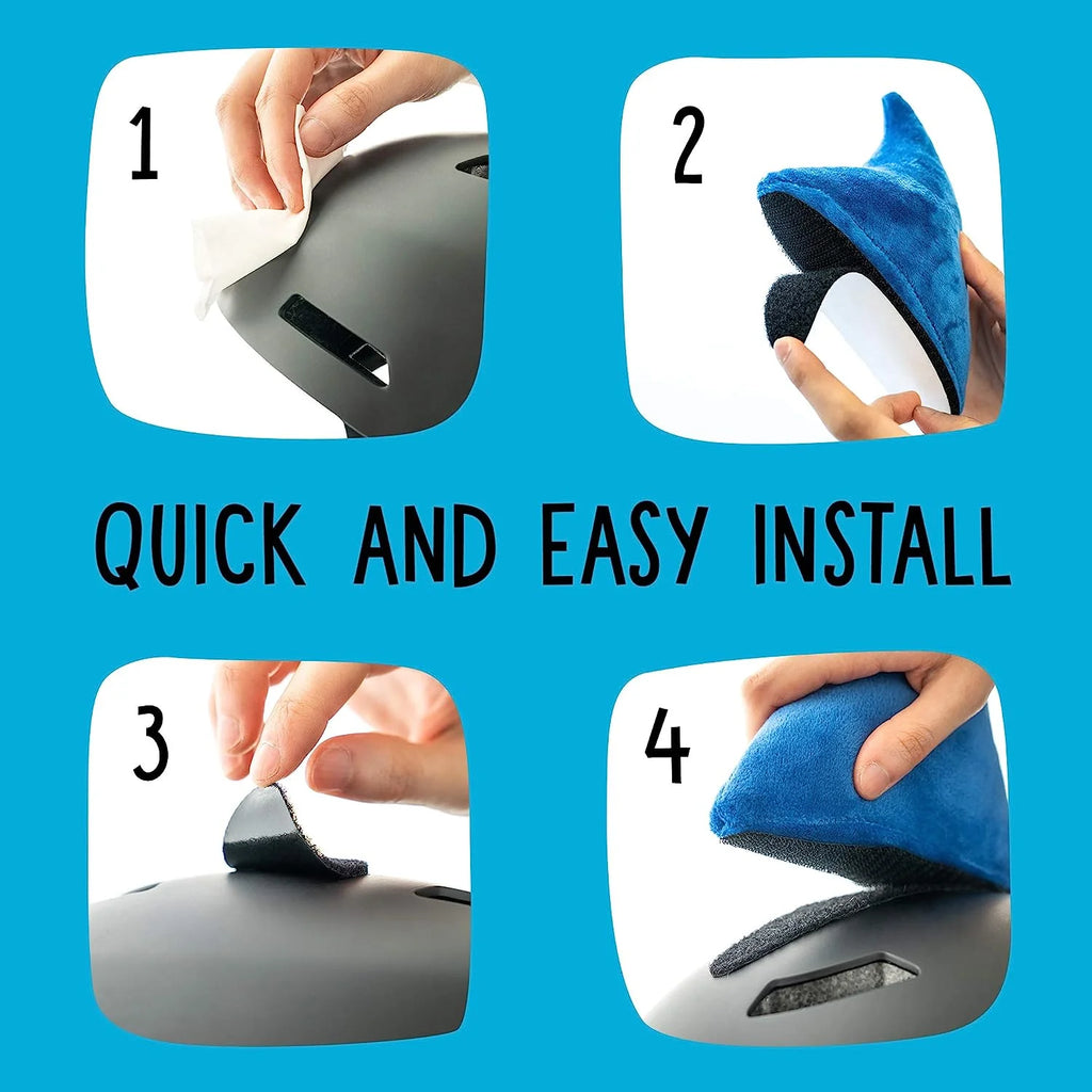 Shark Helmet Accessories with Sticky Hook & Loop Fastener Adhesive, Fin/Ears/Mohawk/Covers Y69964