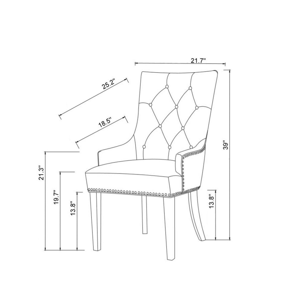 Button Tufted PU Leather Dining Side Chair X4748
