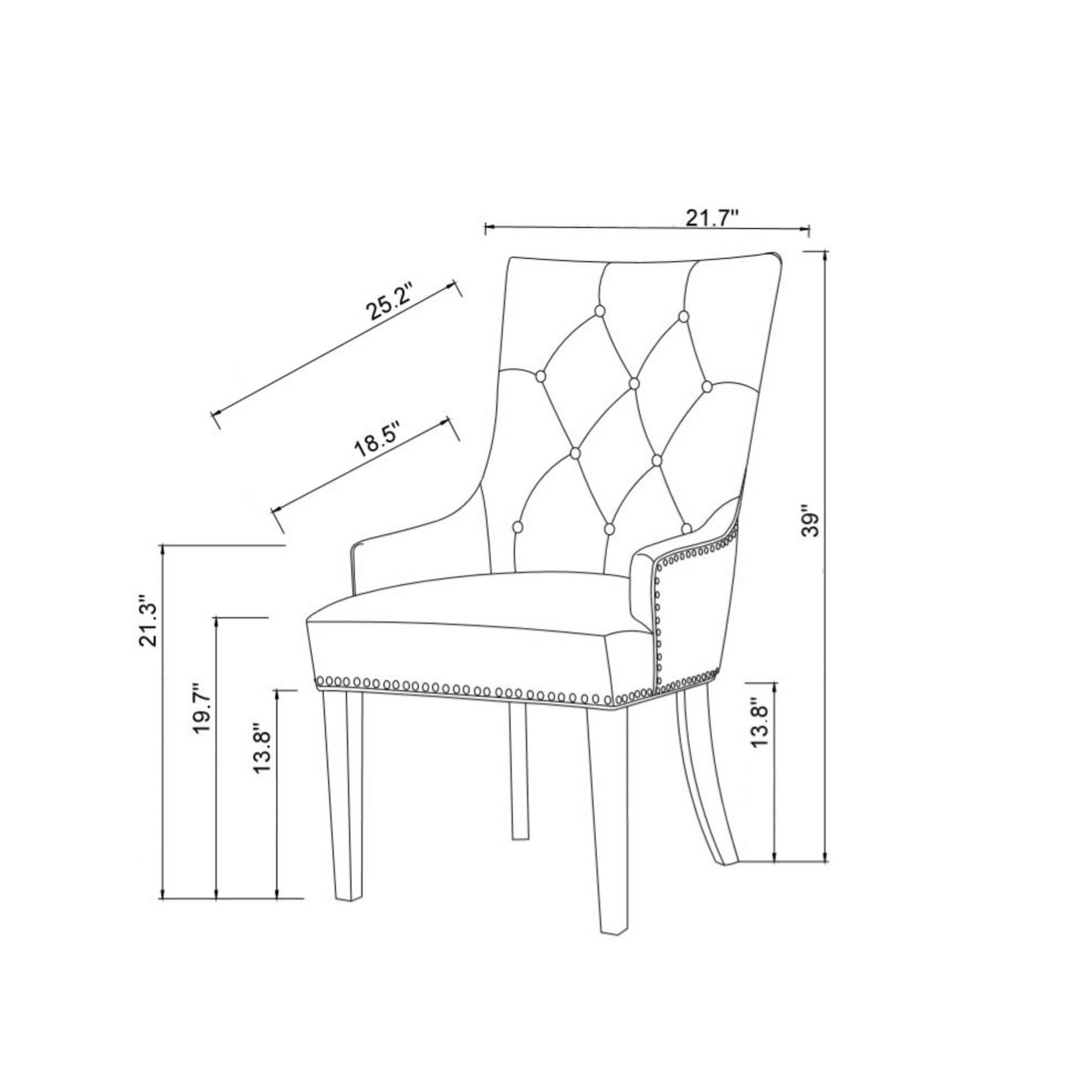 Button Tufted PU Leather Dining Side Chair X4748