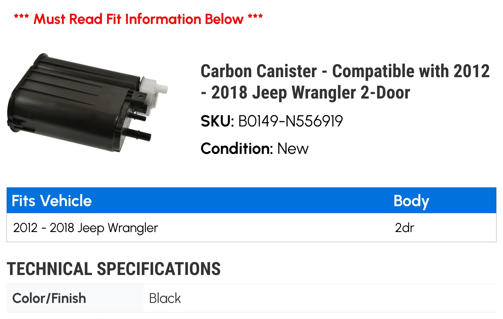 Carbon Canister O33516