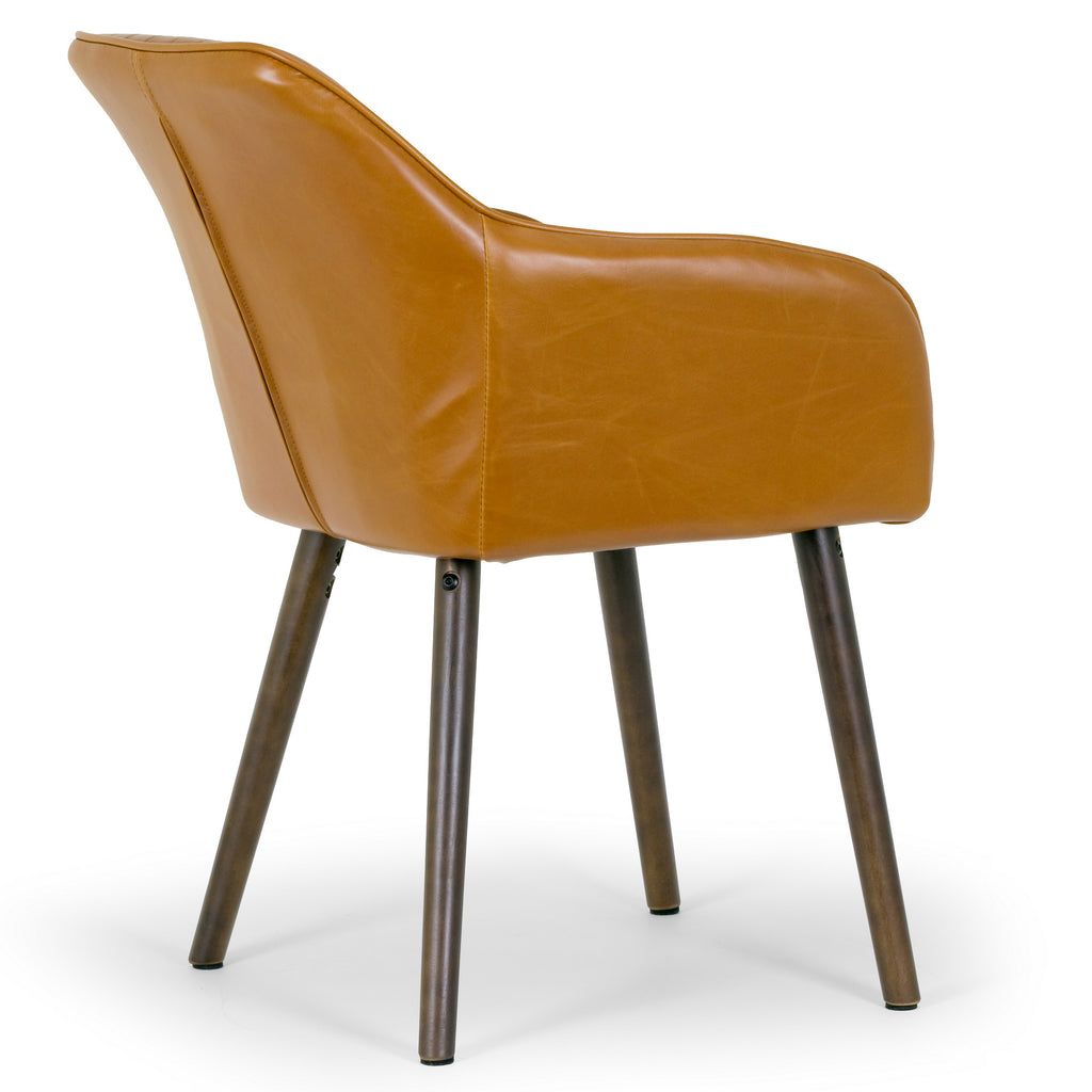Set of 2 Faux Leather Arm Chair with Beech Legs I713895