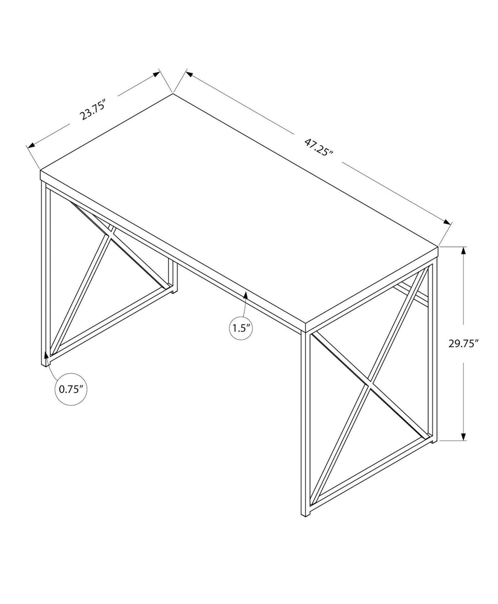 Gold Metal Computer Desk Y396
