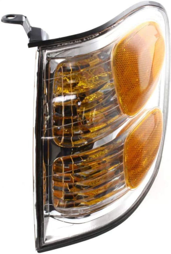 Driver Side Turn Signal Light for Toyota Tundra 2004 Double Cab, Clear & Amber Lens, Pack of 2 K50886