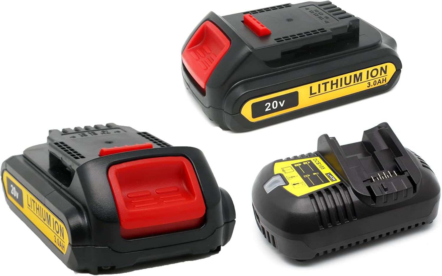 2Packs 20V 3.0Ah Battery and Charger Combo for Cordless Tools J379099